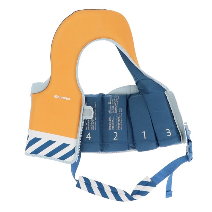 Peldveste bērniem - Monnëka Learning Float Vest Blue Stripes
