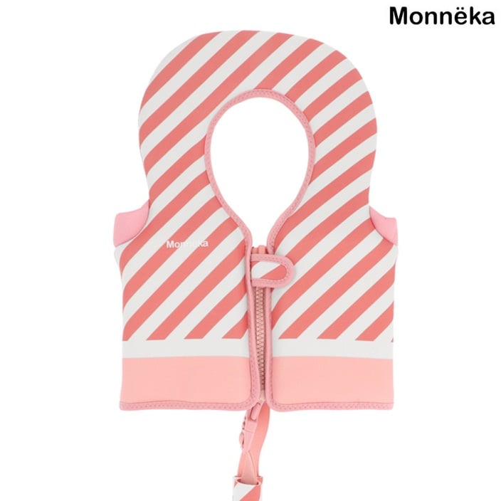 Peldveste bērniem - Monnëka Learning Float Vest Pink Stripes
