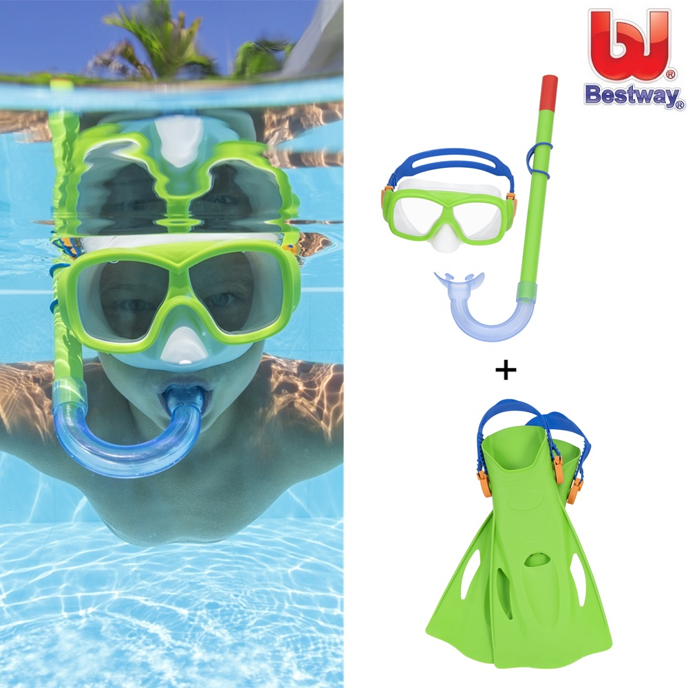 Snorkelēšanas komplekts bērniem - Bestway Burst Essential Green Snorkelēšanas komplekts bērniem - Bestway Burst Essential Green