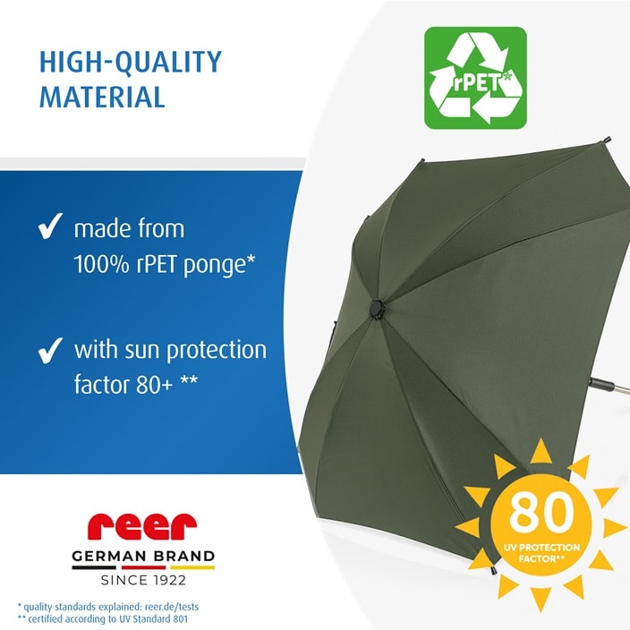 Saulessargs ratiņiem - Reer ShineSafe Forest Green