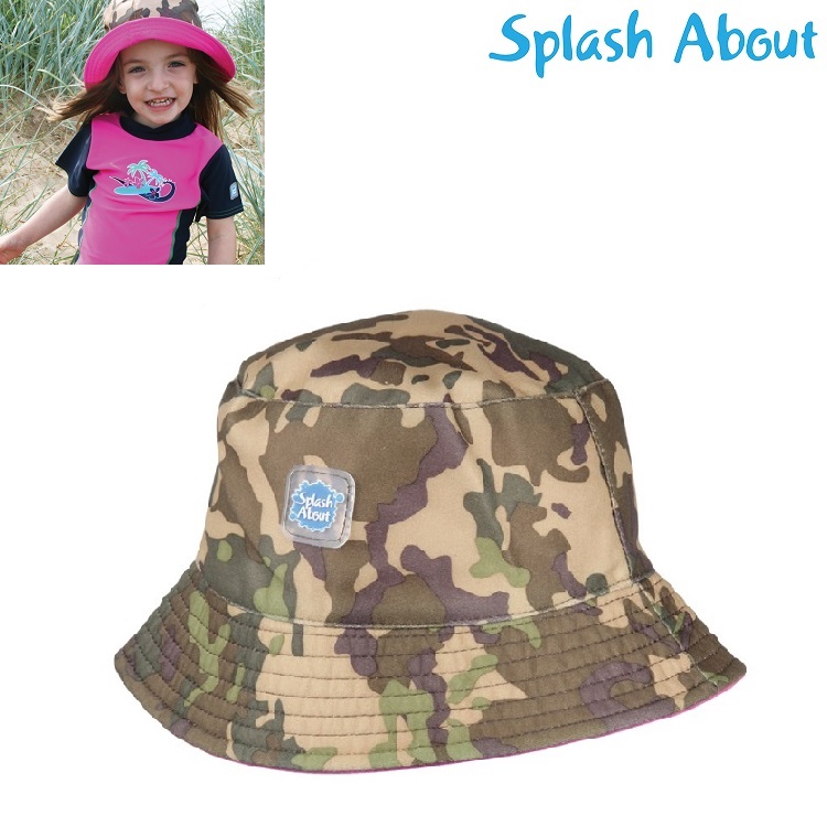Bērnu bucket saules cepure SplashAbout Pink Camo