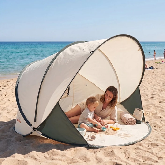 Pludmales telts - Deryan Pop-up Beachten XXL Cream