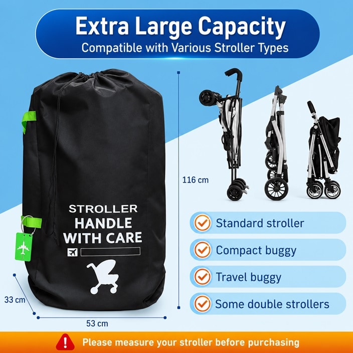 Ratu pārvadāšanas soma Yeria Gate Check Stroller Transport Bag