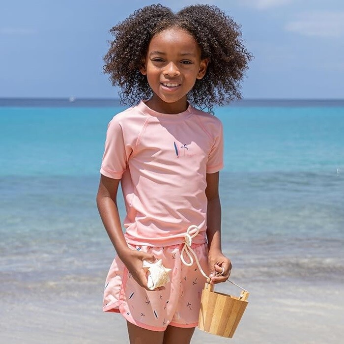 Bērnu UV krekls un peldbikses (set) Playshoes Surfboard Pink