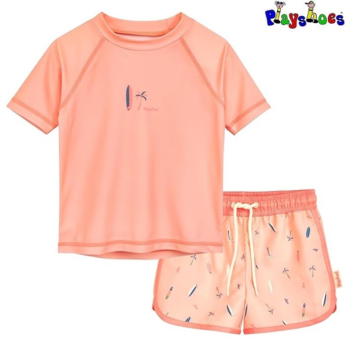 Bērnu UV krekls un peldbikses (set) Playshoes Surfboard Pink