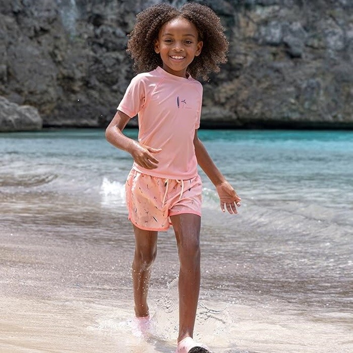 Bērnu UV krekls un peldbikses (set) Playshoes Surfboard Pink