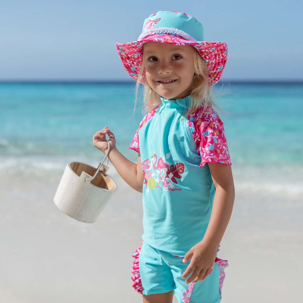 Bērnu UV krekls un peldbikses (set) - Playshoes Flamingo