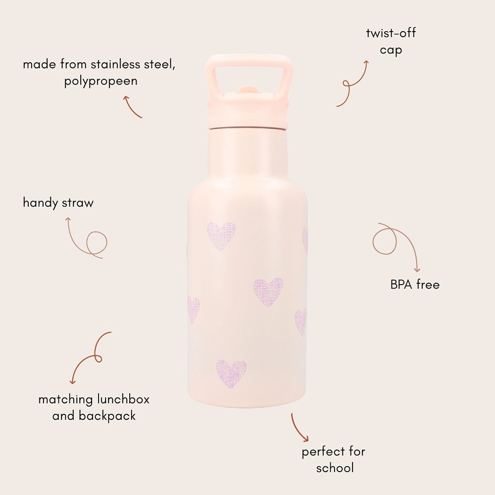 Ūdens pudele bērniem Kidzroom Hearts